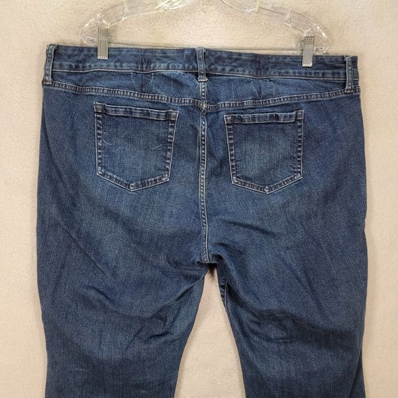 Torrid Dark Blue Denim Rinse Stretch Classic Mid Rise Slim Boyfriend Jeans - Picture 10 of 16